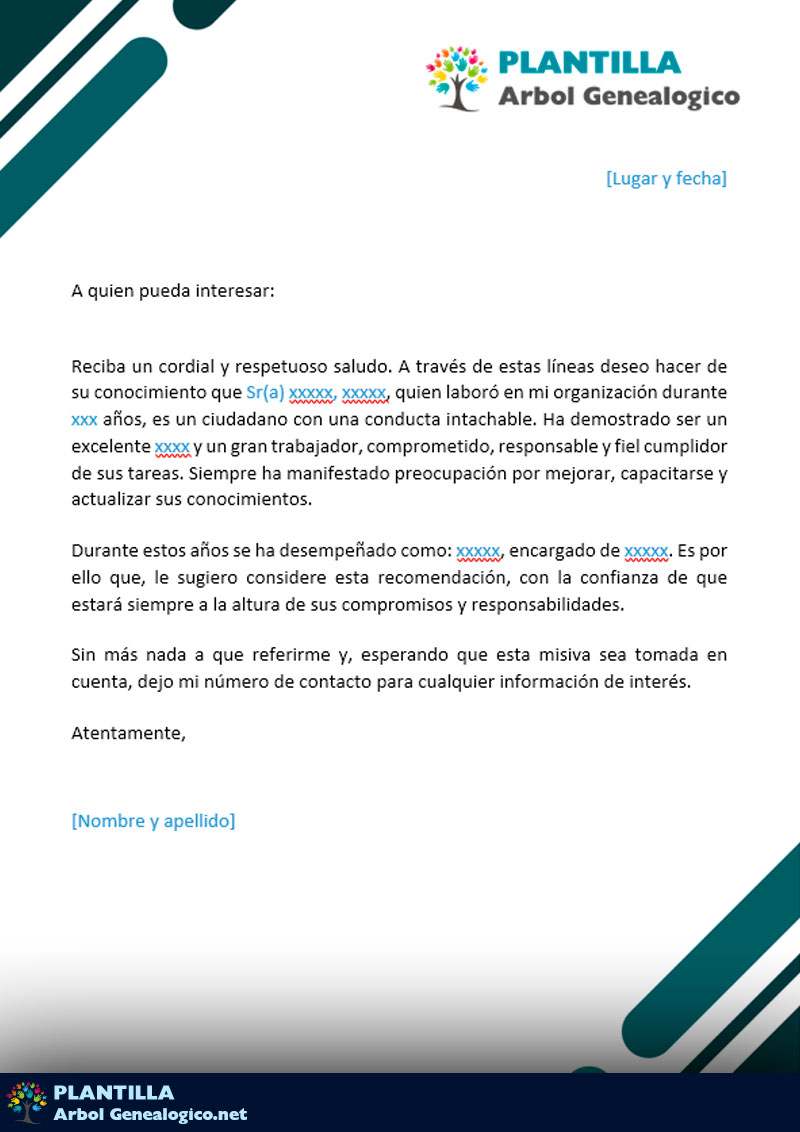 Ejemplo De Carta De Recomendacion Personal Laboral